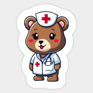 Cute Nurse Bear Kawaii Sticker